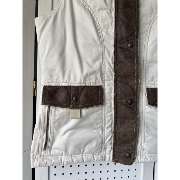 Kuhl Projekt Women's S Cream Goose Down Outdoor Mountain Vest Hood Pockets Zip - Picture 5 of 13